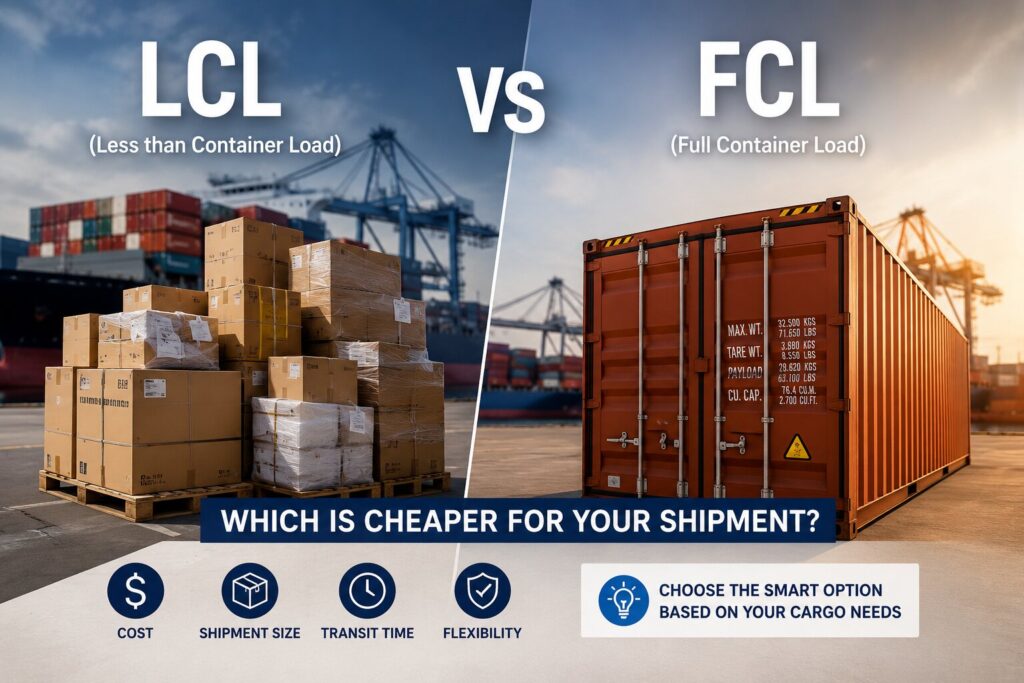 LCL vs FCL: which is cheaper for your shipment