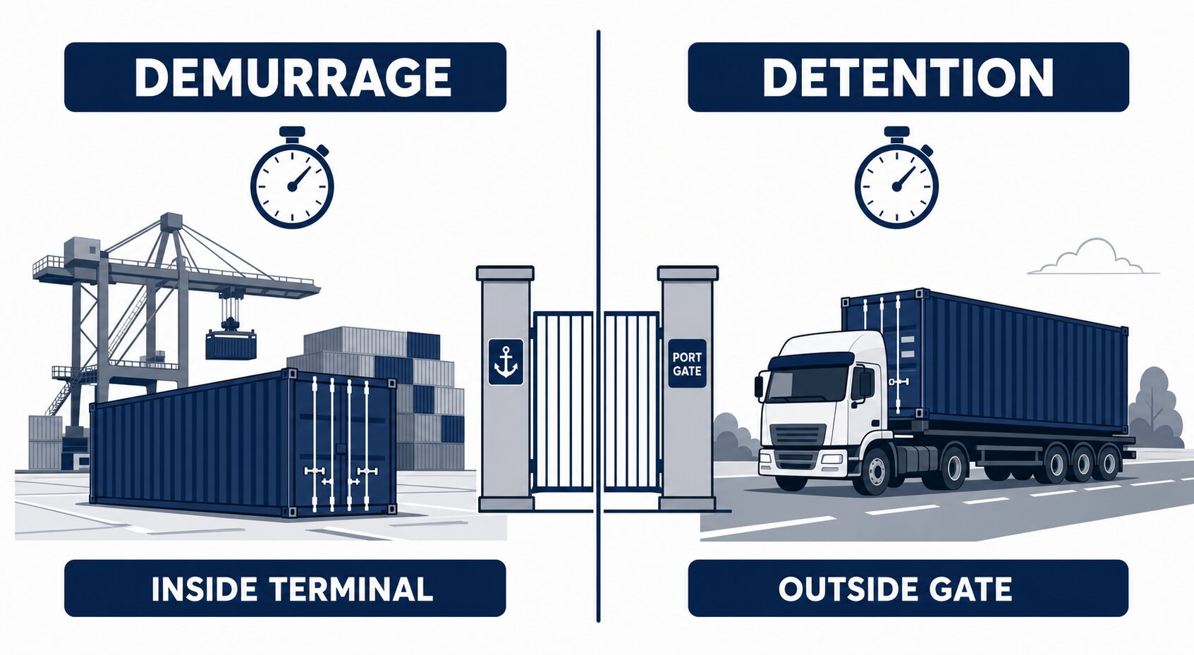 Demurrage vs detention diagram